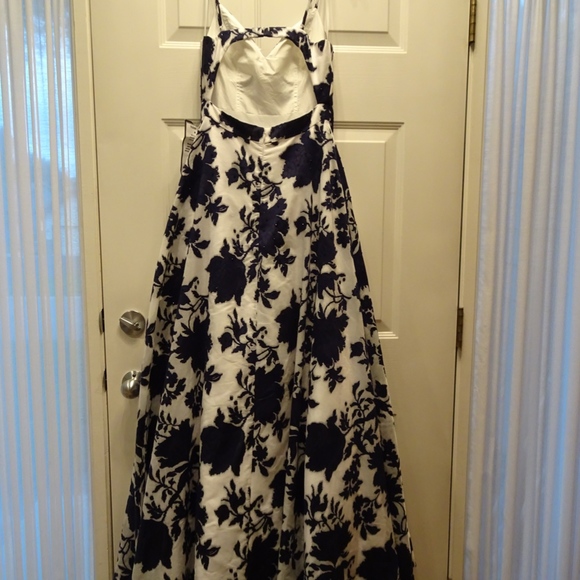 Navy and White Gown - Picture 3 of 3